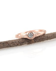 Twig Engagement Ring with .1ct Diamond in 14k Rose Gold - size 5.25 - Ready to Ship - Beth Cyr Handmade Jewelry