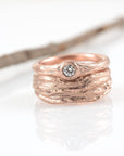Twig Engagement Ring with .1ct Diamond in 14k Rose Gold - size 5.25 - Ready to Ship - Beth Cyr Handmade Jewelry