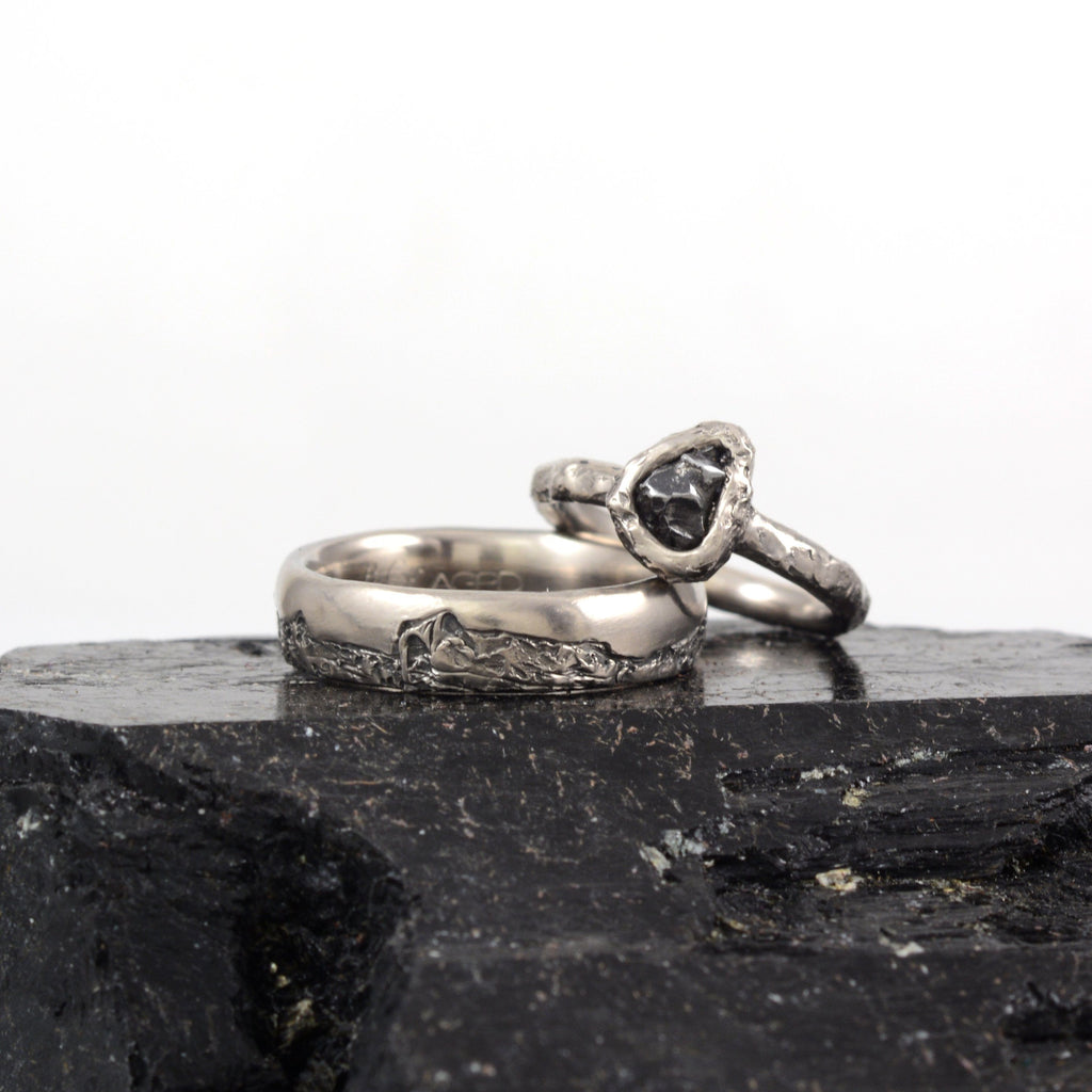 Custom order for Sean - mountain rings in palladium/silver - Beth Cyr Handmade Jewelry