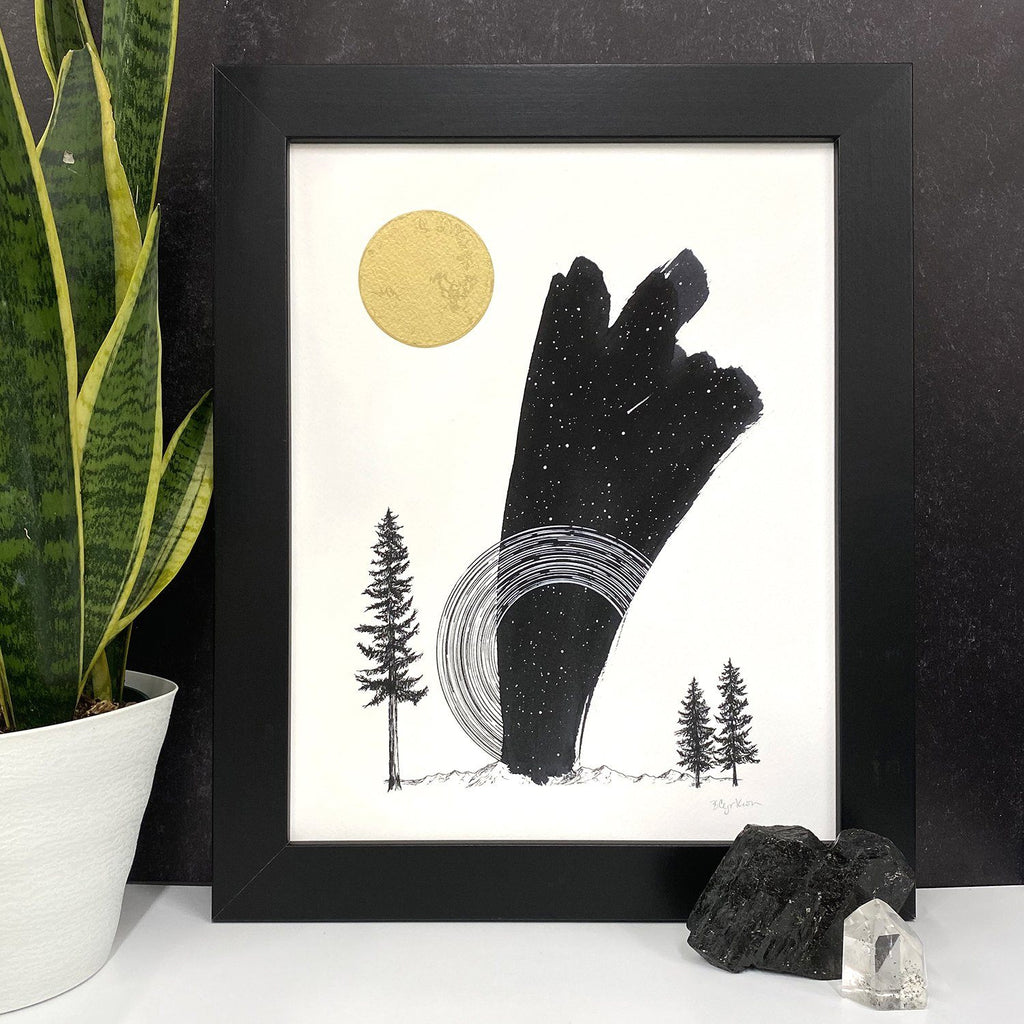 Space and Time Series - Drawing 10 - Hand Embellished Print - Ready to Ship