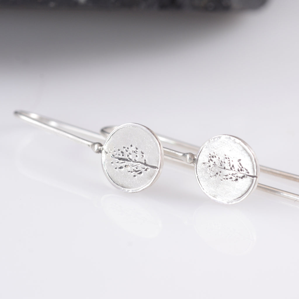 Tiny Tree Earrings - Deciduous Trees - Sterling Silver Drop Dangle Earrings - Ready to Ship