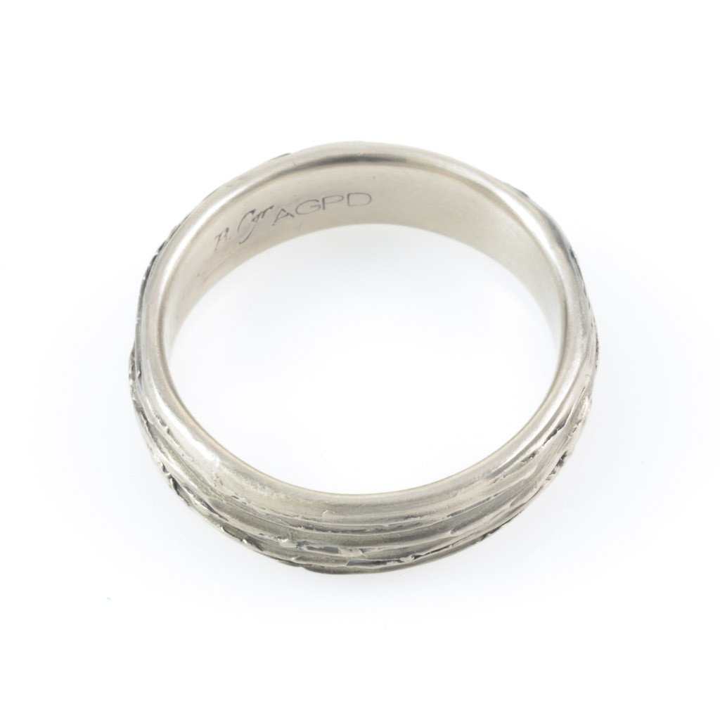 Tree Bark Ring in Palladium/Silver - size 9 1/2 - Ready to Ship - Beth Cyr Handmade Jewelry