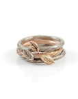Autumn Leaf - Vine and Leaf Ring in 14k Rose and Palladium White Gold - size 7 - Ready to Ship - Beth Cyr Handmade Jewelry