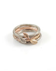 Autumn Leaf - Vine and Leaf Ring in 14k Rose and Palladium White Gold - size 7 - Ready to Ship - Beth Cyr Handmade Jewelry