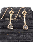 Meteorite Dangle Earrings in 14k Yellow Gold - Ready to ship