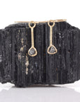 Meteorite Dangle Earrings in 14k Yellow Gold - Ready to ship
