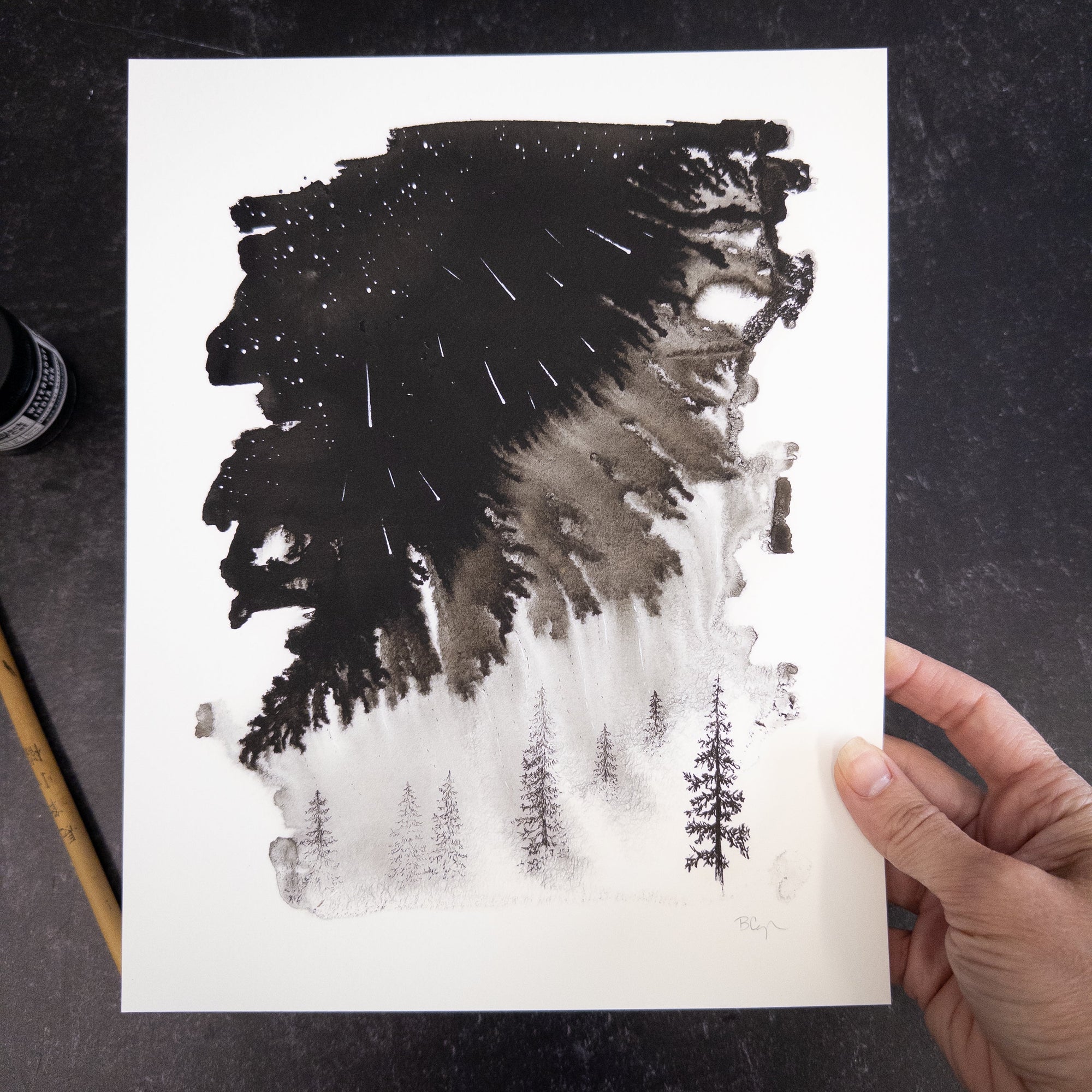Magical Meteor Shower - new art and a celebration of the Perseid Meteor Shower - free print with meteorite pieces