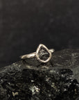 Single Meteorite Ring in Palladium/Silver - size 5 - Ready to Ship