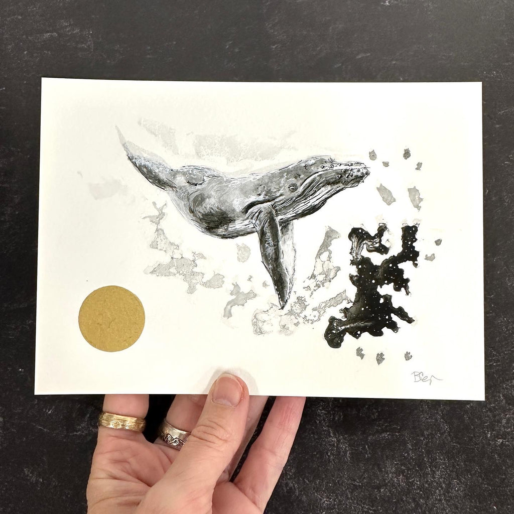 Humpback Whale - Pen and Ink Drawing - Print to Order