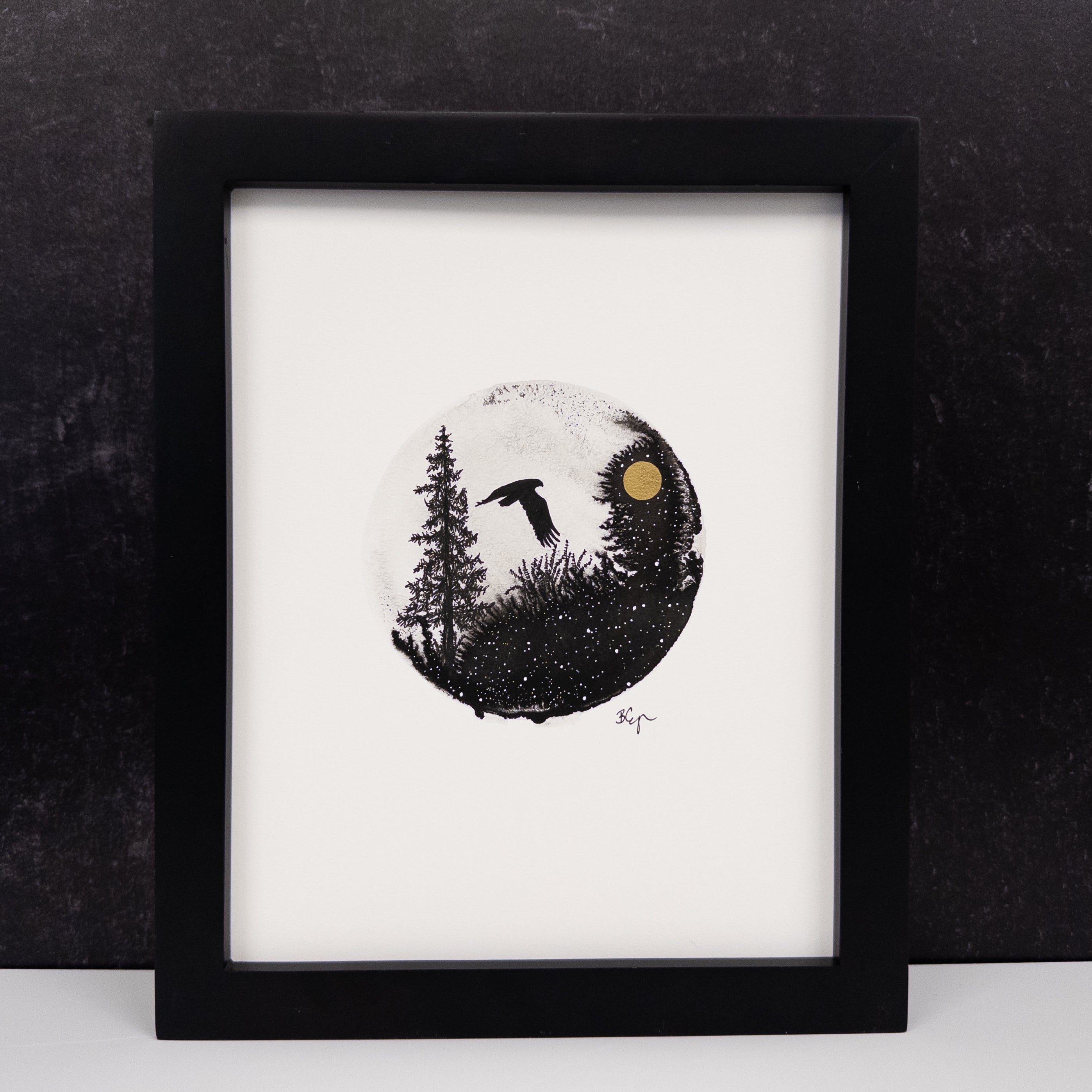 Beauty in the Upside Down - Hawk Silhouette - 8x10 Original Drawing ...