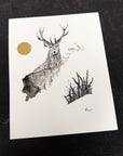 The Stag - 8"x10" Original Drawing/Painting - Ready to Ship