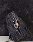 Meteorite Pendant with Moissanite in Yellow Gold and Sterling Silver - Ready to Ship