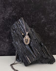 Meteorite Pendant with Moissanite in Yellow Gold and Sterling Silver - Ready to Ship