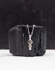 Meteorite Pendant - Meteorite, Rough Diamond and Moissanite - in Sterling Silver - Ready to Ship
