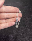 Meteorite Pendant - Meteorite and Green/Blue Diamond - in Sterling Silver - Ready to Ship