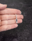 Meteorite Pendant - Meteorite and Green/Blue Diamond - in Sterling Silver - Ready to Ship