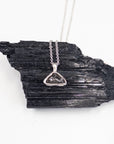 Meteorite Pendant - Mountain Shape - in Sterling Silver - Ready to Ship