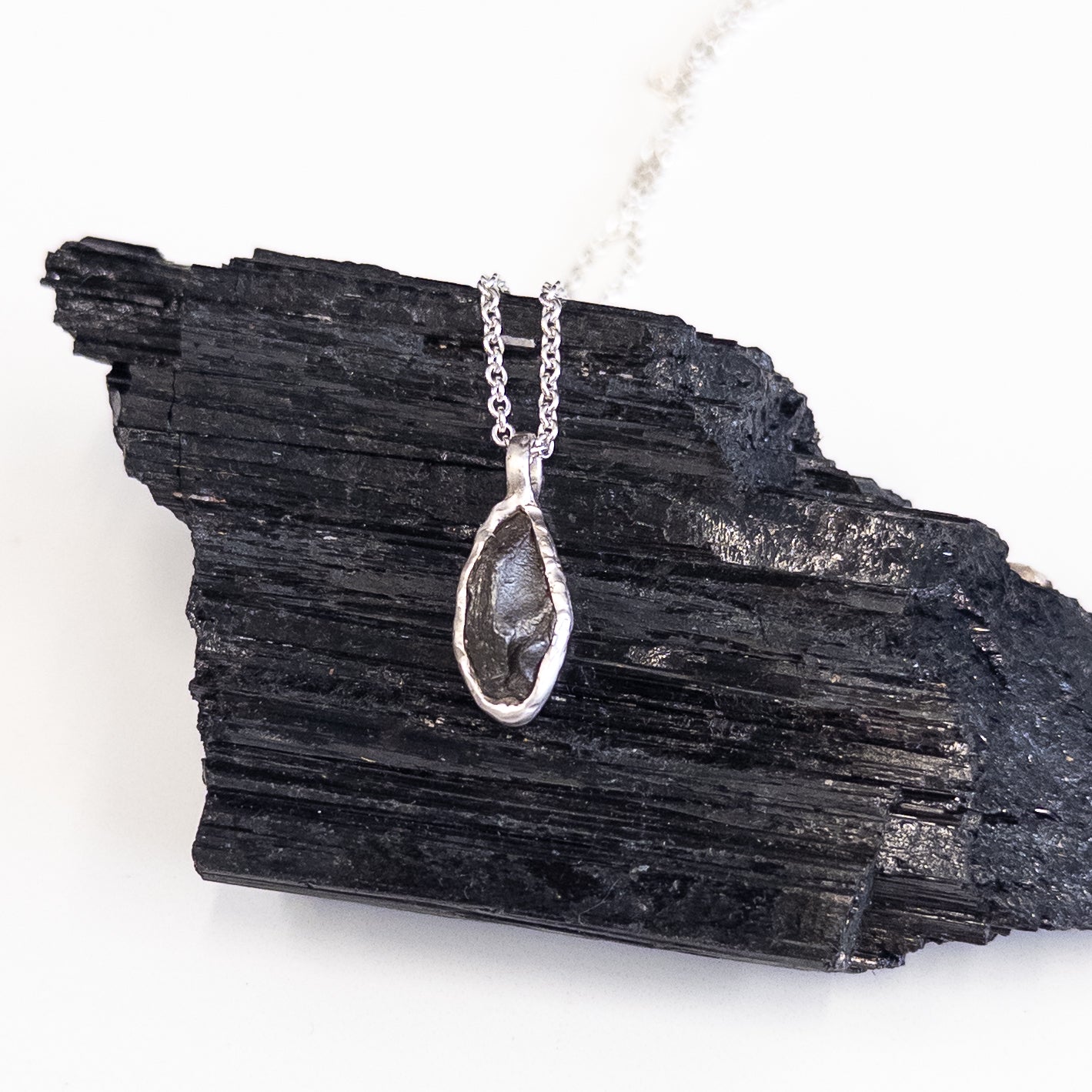 Meteorite Pendant - Large - in Sterling Silver - Ready to Ship