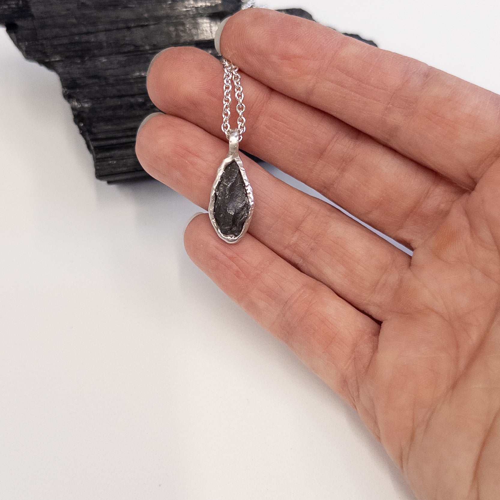 Meteorite Pendant - Large - in Sterling Silver - Ready to Ship