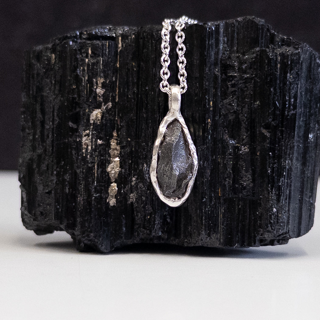 Meteorite Pendant - Large - in Sterling Silver - Ready to Ship