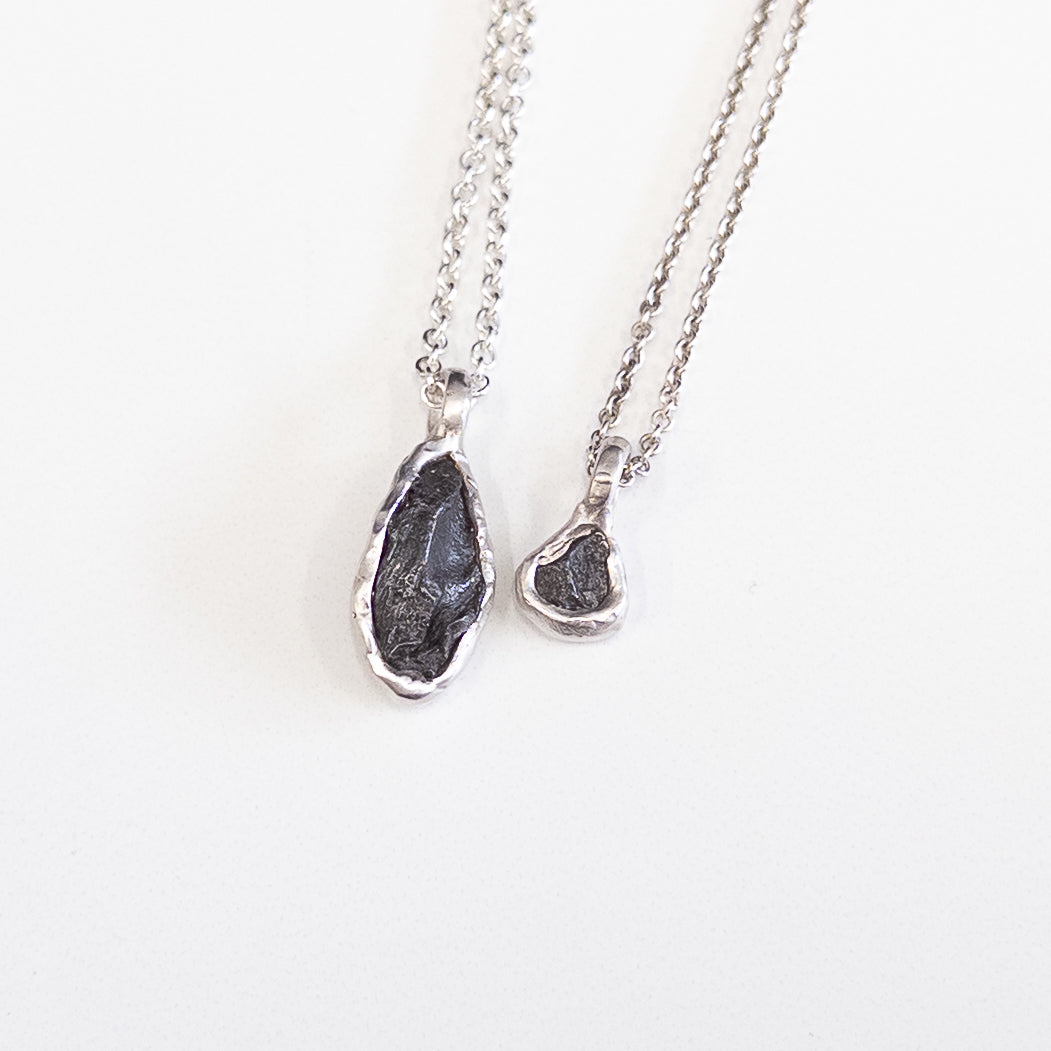 Meteorite Pendant - Large - in Sterling Silver - Ready to Ship