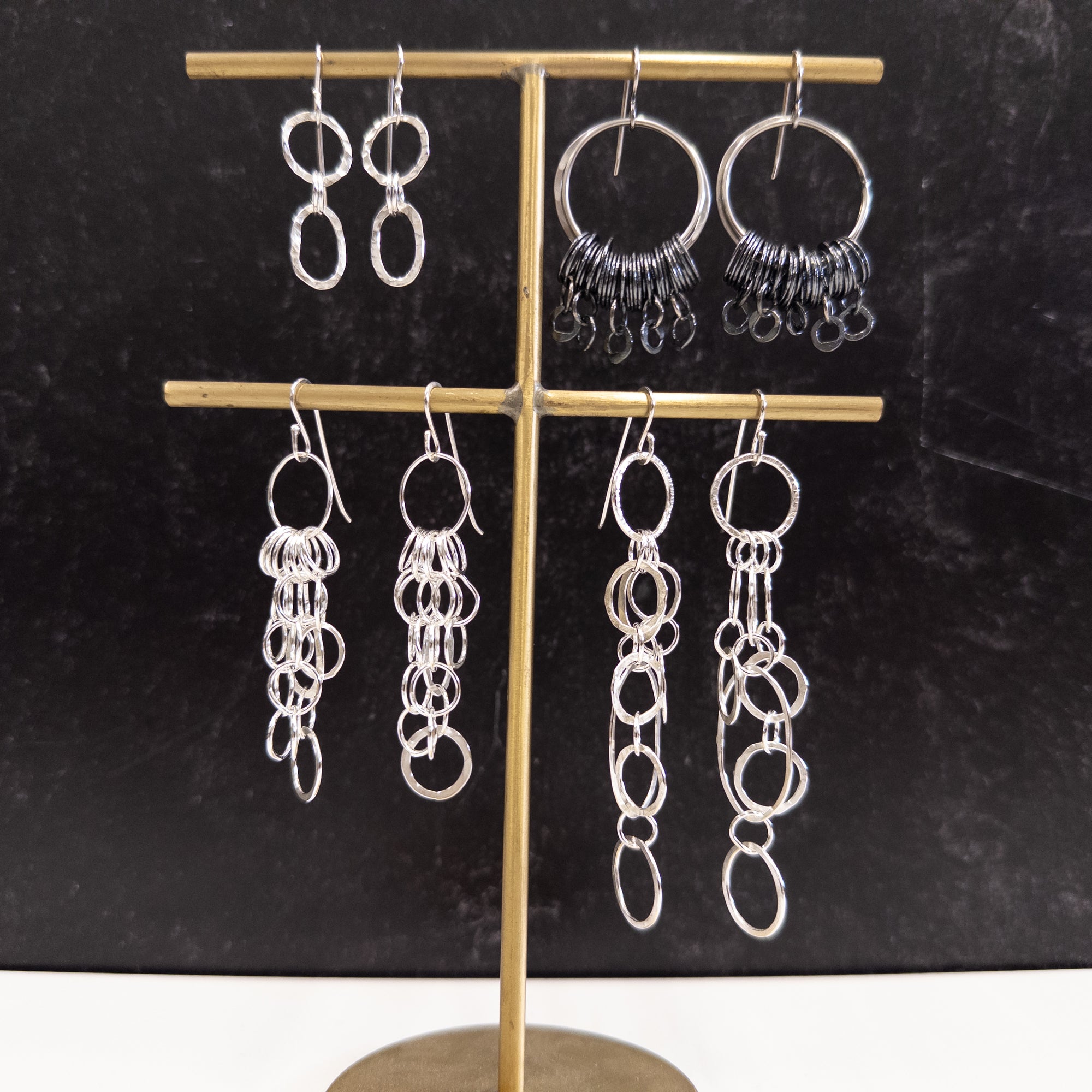 Flowy Many Circle Earrings - Sterling Silver - Ready to ship