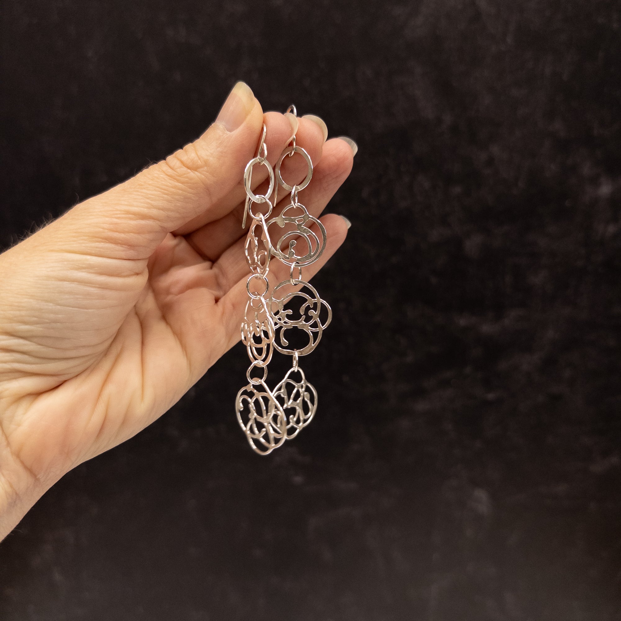 Organic Vine Element Long Drop Earrings - Ready to ship