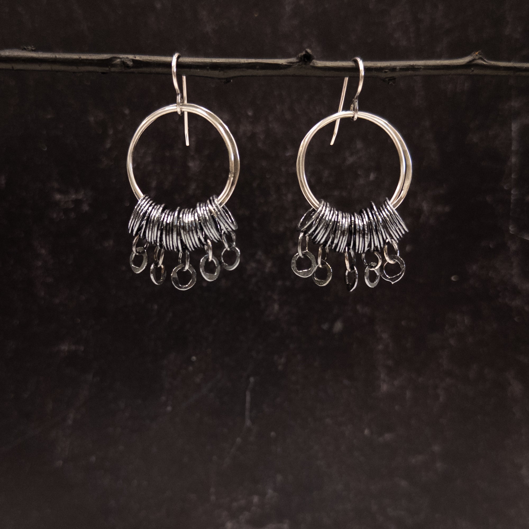Dark Rain Cloud Earrings - Sterling Silver - Ready to ship