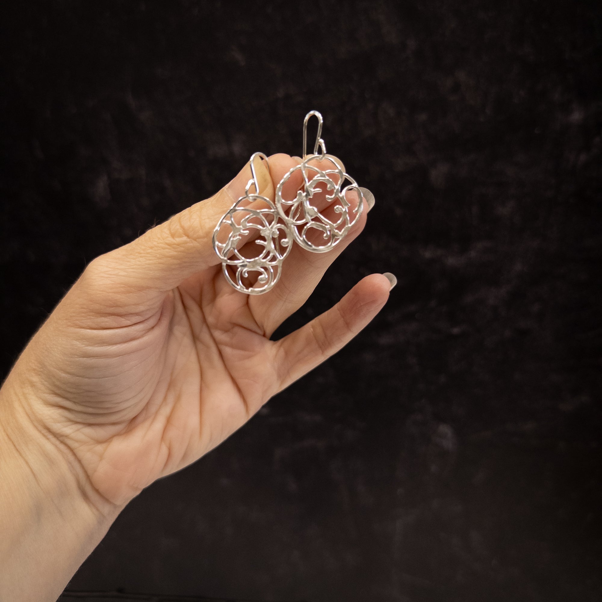 Simple Small Organic Vine Earrings - Ready to ship