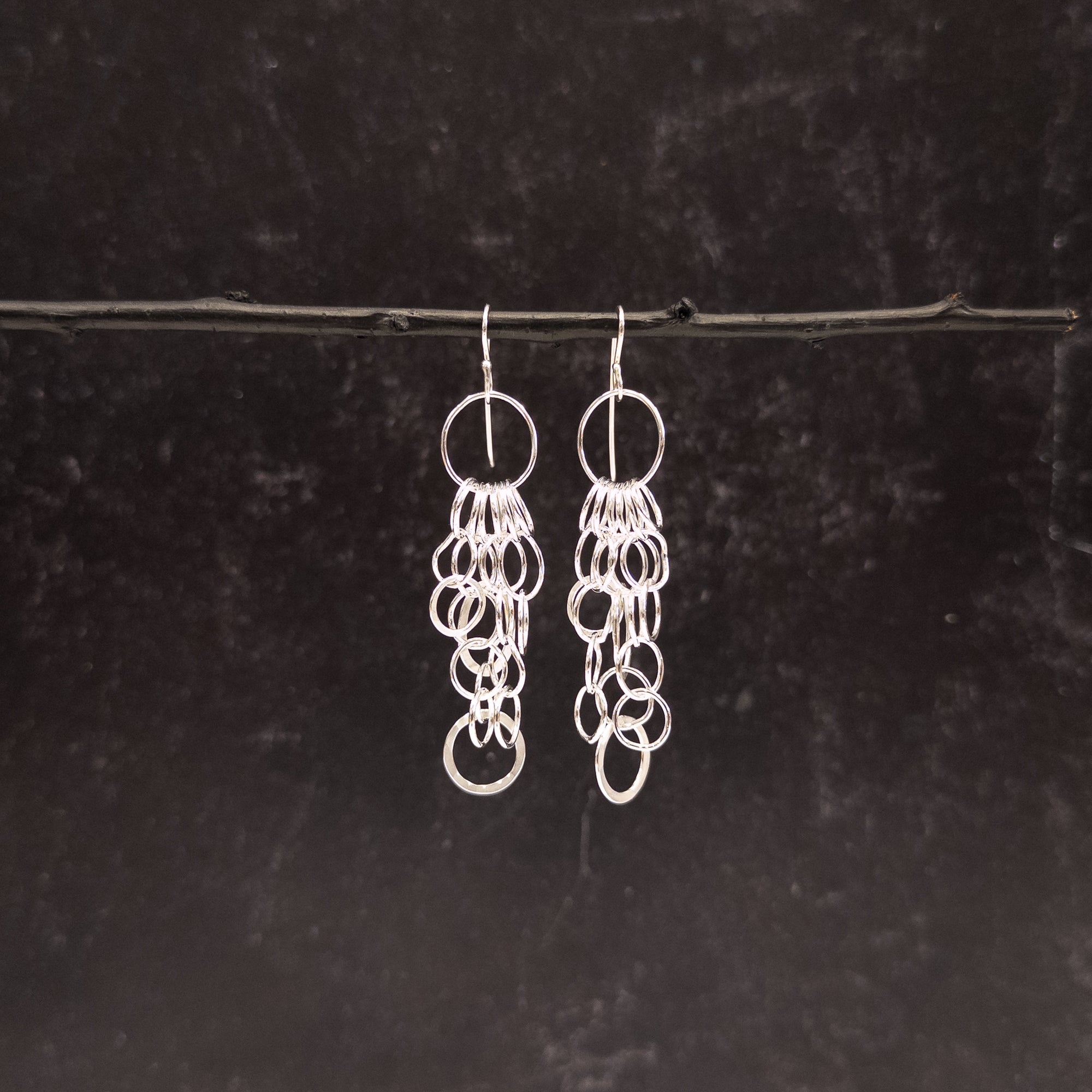 Flowy Many Circle Earrings - Sterling Silver - Ready to ship