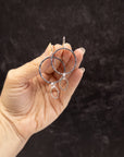 Simple Dark Silver Circles with tiny ovals Earrings - Sterling Silver - Ready to ship