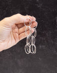 Simple Circle and Ovals Earrings -  Shiny Sterling Silver - Ready to ship