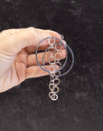 Large Dark Silver Circle with Shiny Silver Chain - Sterling Silver - Ready to ship