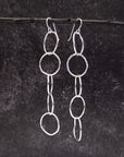 Slightly Out of Round Simple Circle Chain Earrings - Sterling Silver - Ready to ship