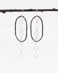 Large Dark Silver Oval with Shiny Silver Chain - Sterling Silver - Ready to ship