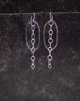 Large Dark Silver Oval with Shiny Silver Chain - Sterling Silver - Ready to ship