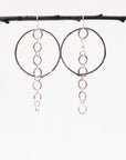 Large Dark Silver Circle with Shiny Silver Chain - Sterling Silver - Ready to ship