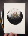 Print Sale - 5"x7" Midnight Flowers - Art Print - Ready to ship