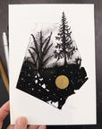 Print Sale - 5x7" Beauty in the Upside Down - Fern and Tree - Terrarium Series - Art Print - Ready to Ship
