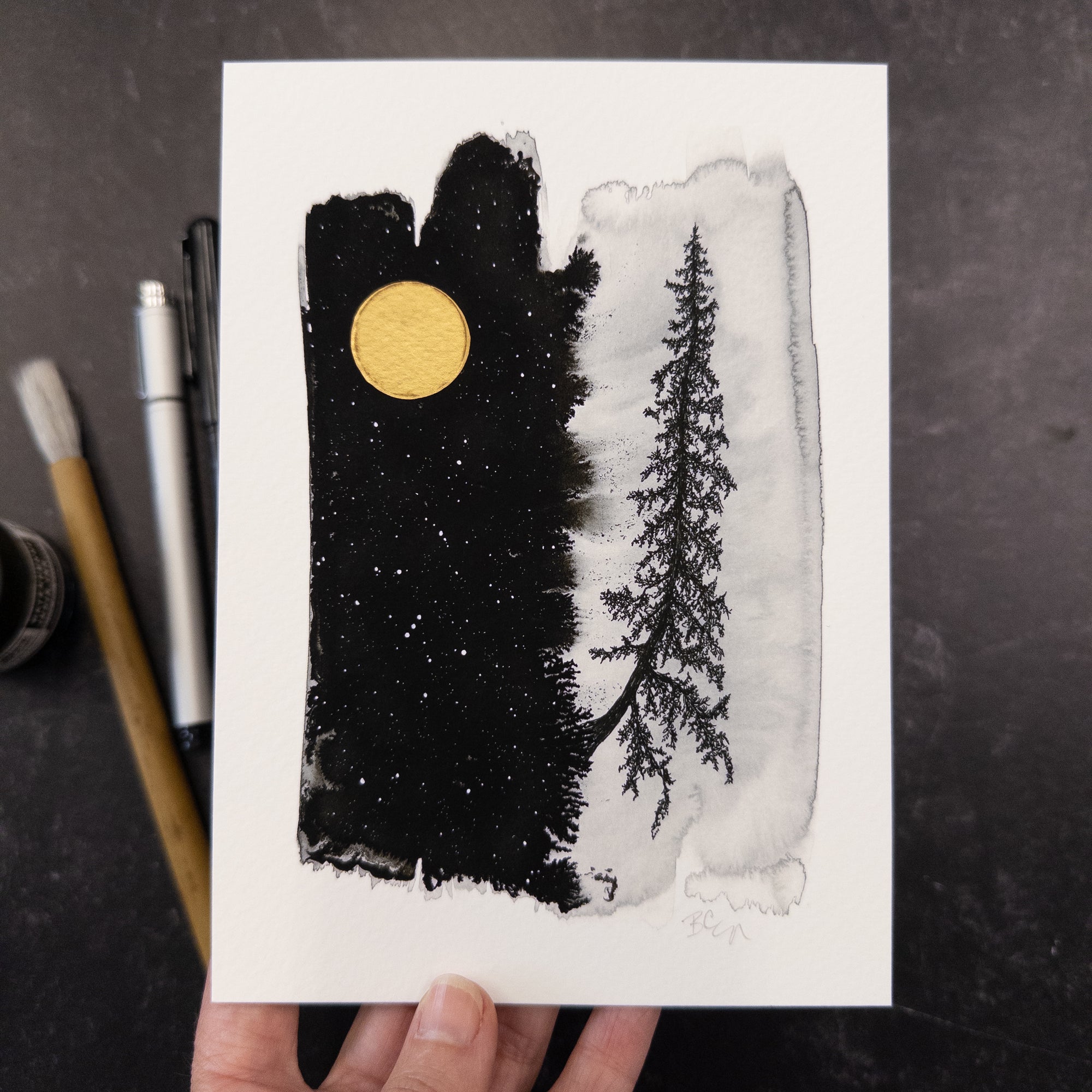 Print Sale - 5x7" Beauty in the Upside Down - Cliffside Tree - Art Print - Ready to Ship