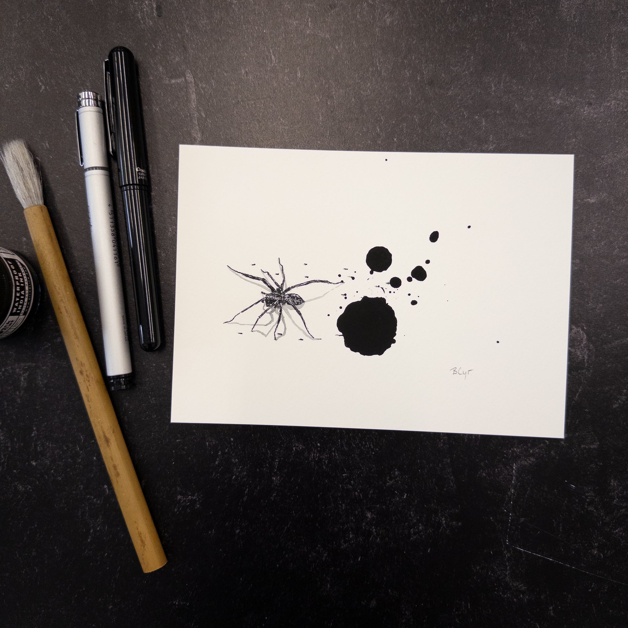 Print Sale - 6x8" Spider in Ink - Art Print - Ready to Ship