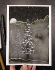 Print Sale - 6" x 8" Foggy Nighttime with Snowy Trees - Art Print - Ready to Ship