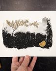 Print Sale - 6x8" Beauty in the Upside Down - Golden Leaves Tree - Art Print - Ready to Ship