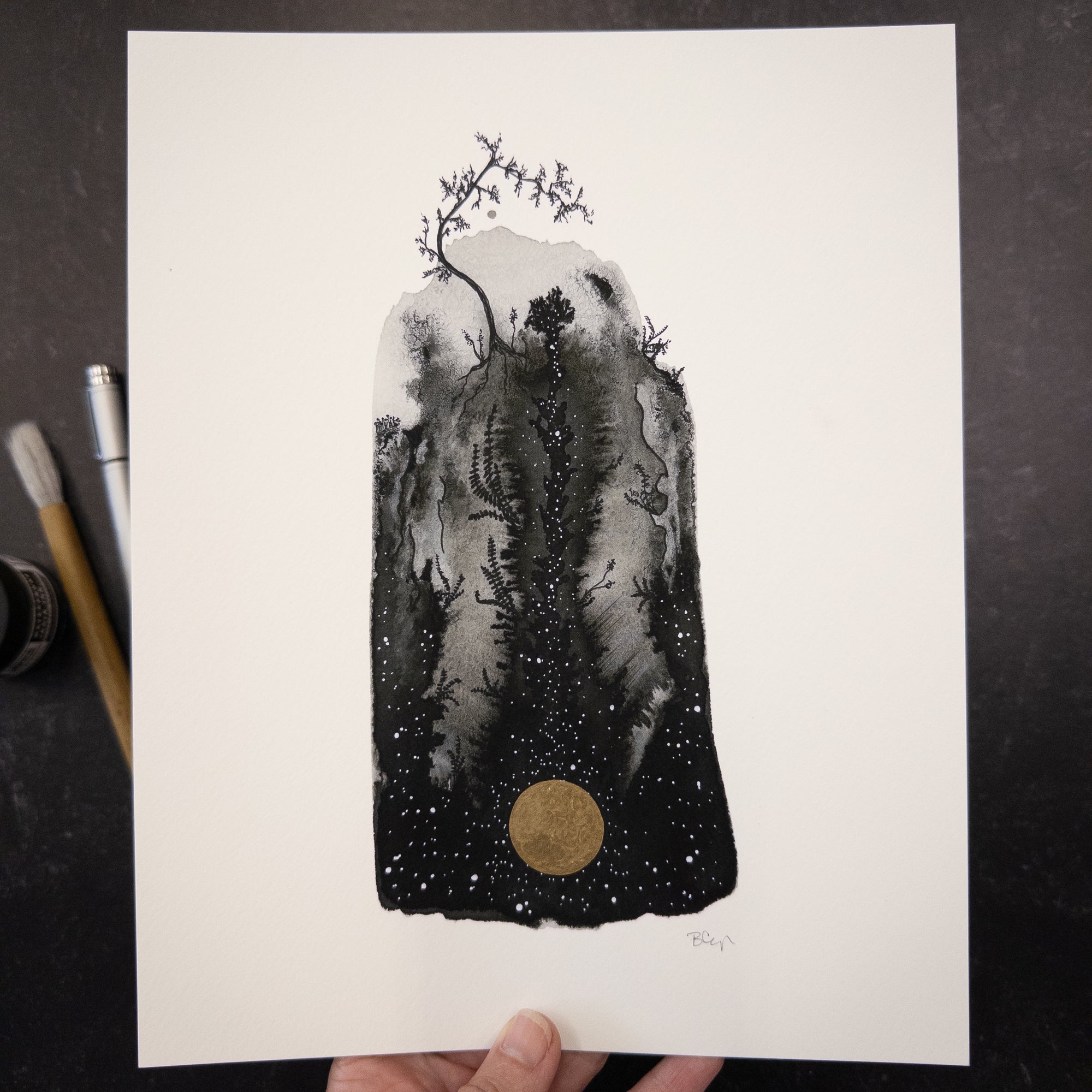Print Sale - 8" x 10" Beauty in the Upside Down - Little Bendy Tree - Art Print - Ready to Ship