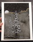 Print Sale - 8" x 10" Foggy Nighttime with Snowy Trees - Art Print - Ready to Ship