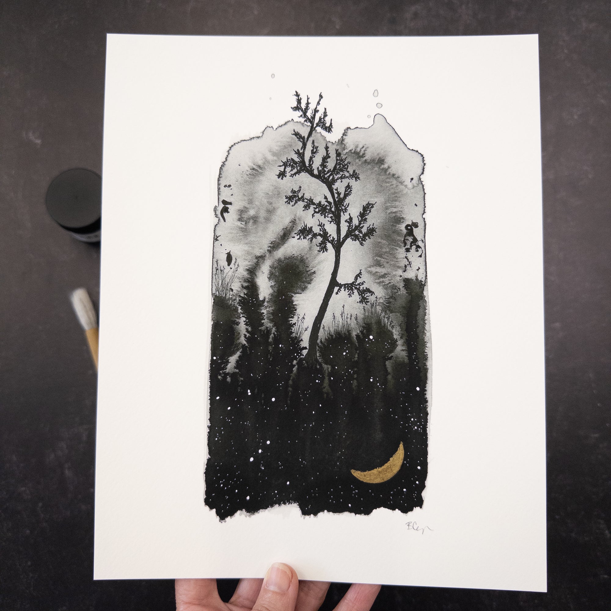 Print Sale - 8" x 10" Beauty in the Upside Down - Tall Curvy Tree - Art Print - Ready to Ship