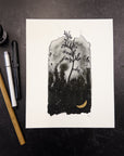 Print Sale - 8" x 10" Beauty in the Upside Down - Tall Curvy Tree - Art Print - Ready to Ship