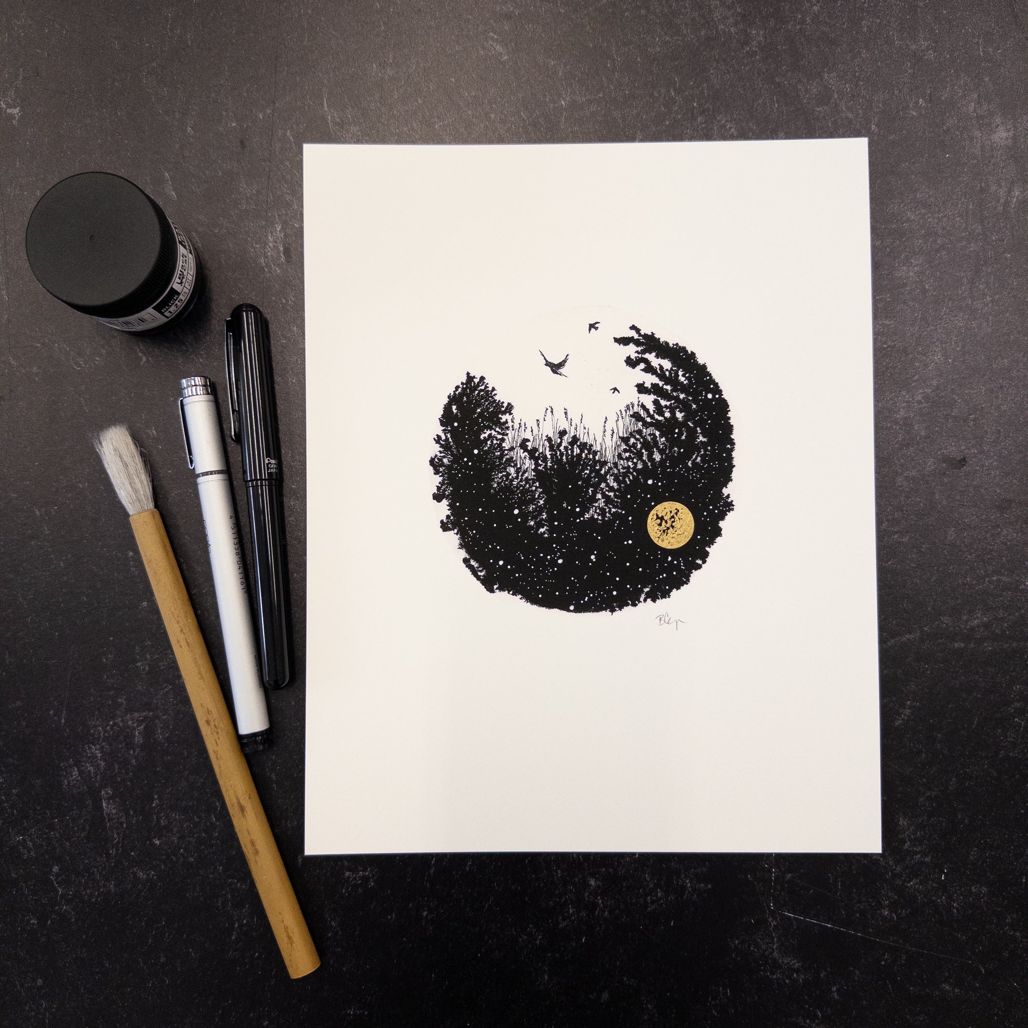 Print Sale - 8" x 10" Beauty in the Upside Down - Tiny Birds - Art Print - Ready to Ship