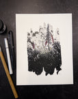 Print Sale - 8" x 10" Midnight Flowers - Daisies and Foxgloves  - Art Print - Ready to Ship