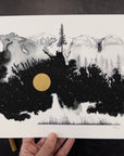 Print Sale - 8" x 10" Beauty in the Upside Down - Fantasy Mountain - Art Print - Ready to Ship